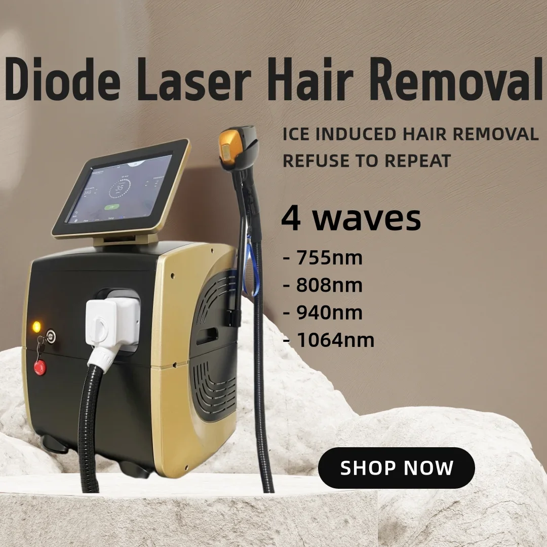 11.11 بيع 2026 ديود آلة إزالة الشعر بالليزر المهنية الثلاثي 4 موجة الجليد التيتانيوم 755 808 940 1064 جهاز دائم