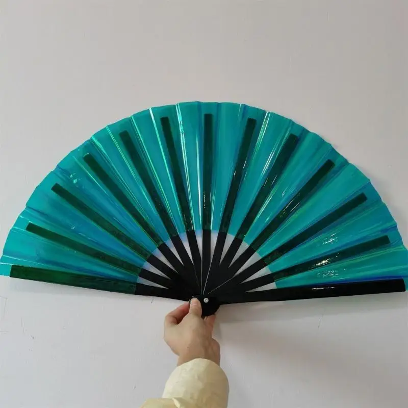 F92B Kipas Lipat Cina Antik PVC Taichi Kung-Fu Kipas Tangan Dekorasi Pesta Pernikahan Hadiah Kipas Tari Pertunjukan Anak Wanita