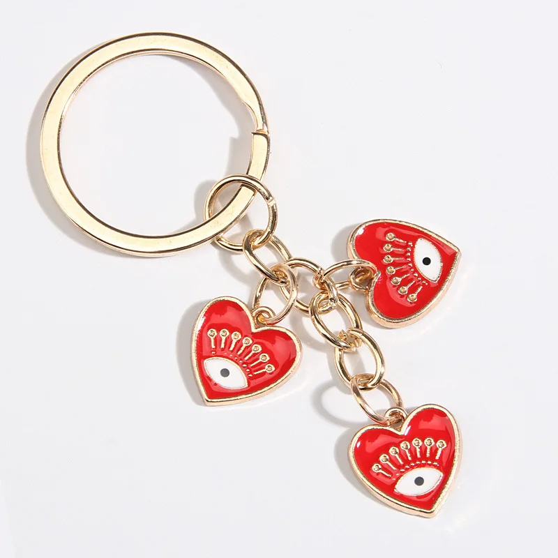 2025 New Heart Shaped Palm Water Drop Devil's Eye Pendant Suitable for Men and Women Accessories Keychain Keychain Holiday Gift - Image 3