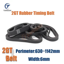 2GT Rubber Closed Loop Timing Belt Width 6mm Perimeter 630mm~1142mm GT2 3D Printer Synchronous Belt Parts 2GT-640 2GT-750 1068