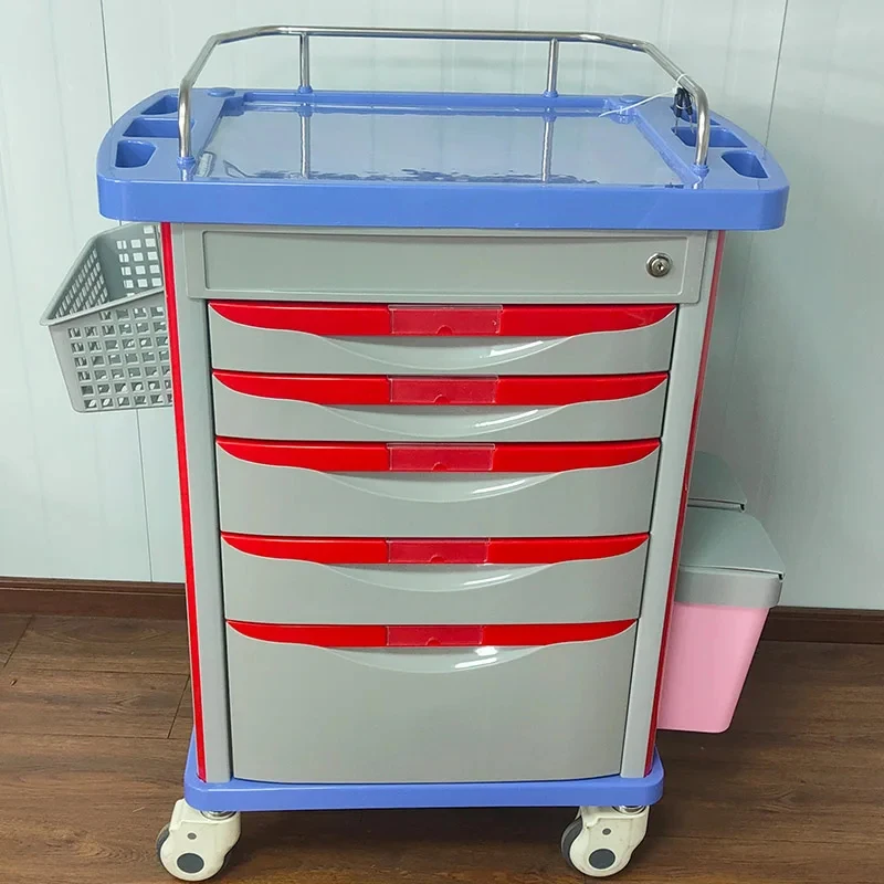 Best Price Modern Steel Hospital Furniture Trolley ABS Medical Crash Cart Clinics and Ambulance