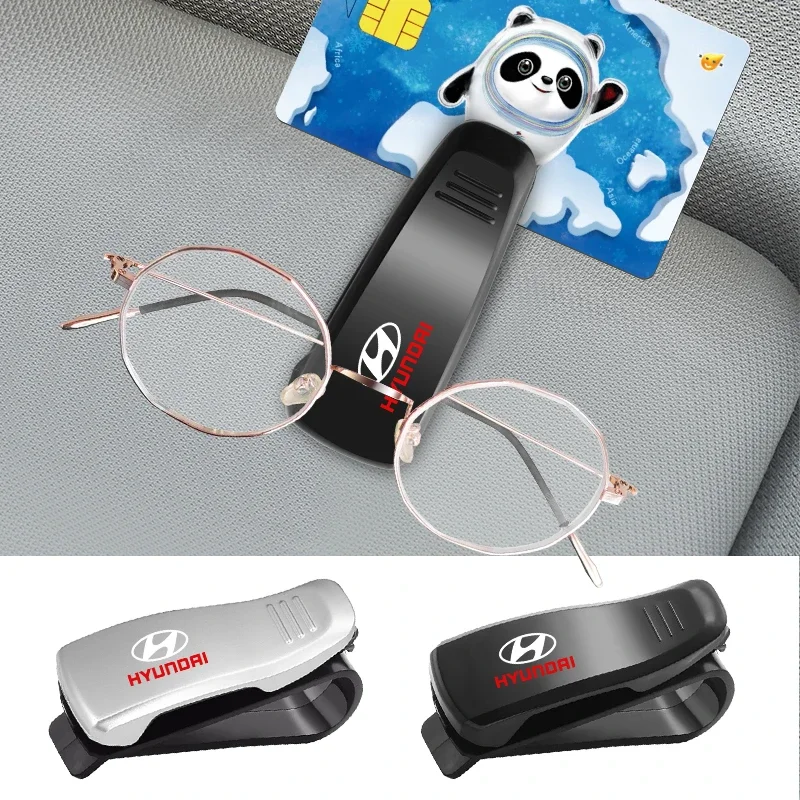 نظارات شمسية للسيارة مشبك حامل بطاقة قوس حافظة أقلام نظارات اكسسوارات السيارات لشركة هيونداي كريتا IX35 سانتافي سوناتا N Line #4