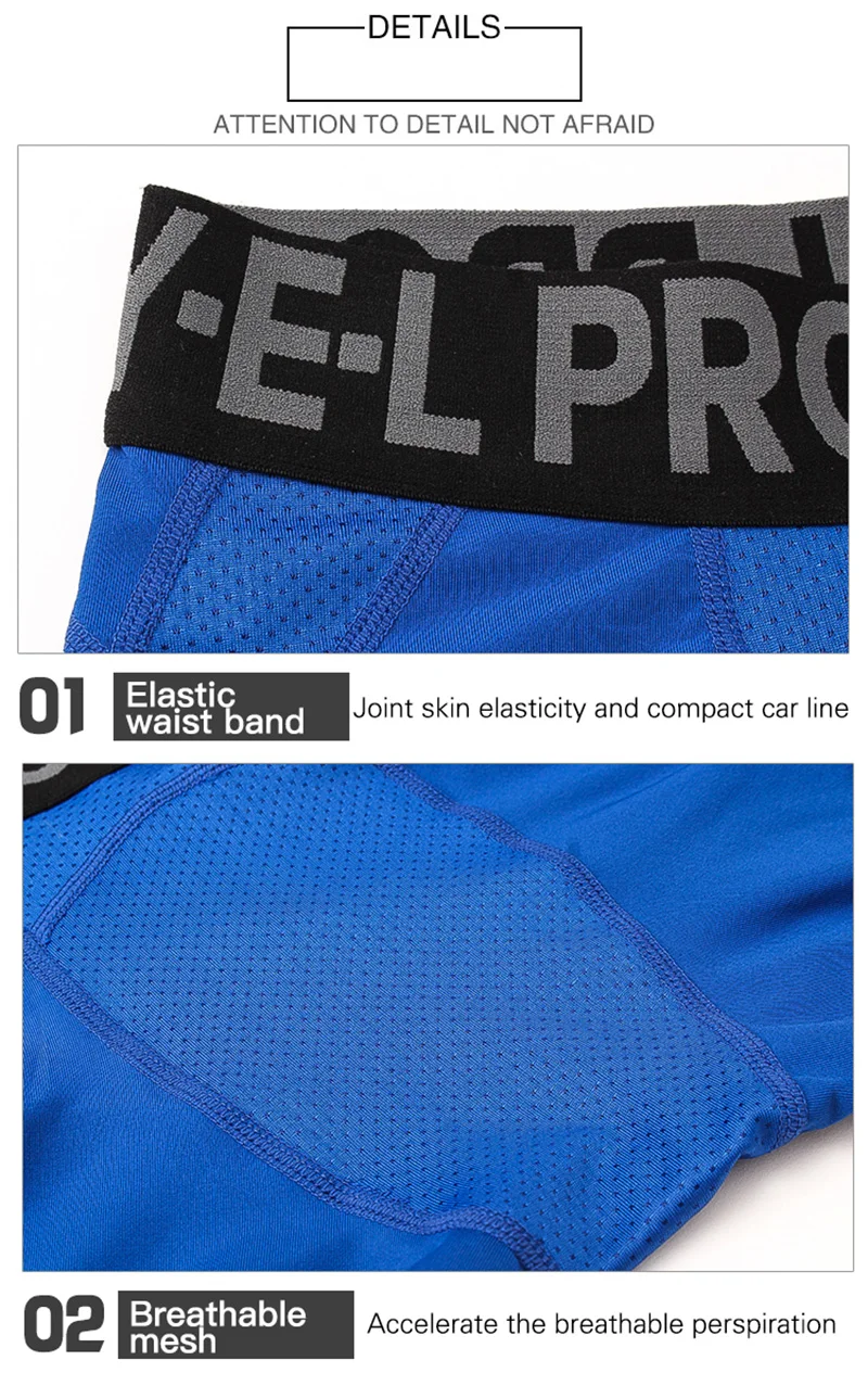 Männer Sport Fitness Shorts Gym Training Schnell Trocknende Kompression Leggings Radfahren Shorts Basketball Laufen Kurze Workout Tight – Detail 9