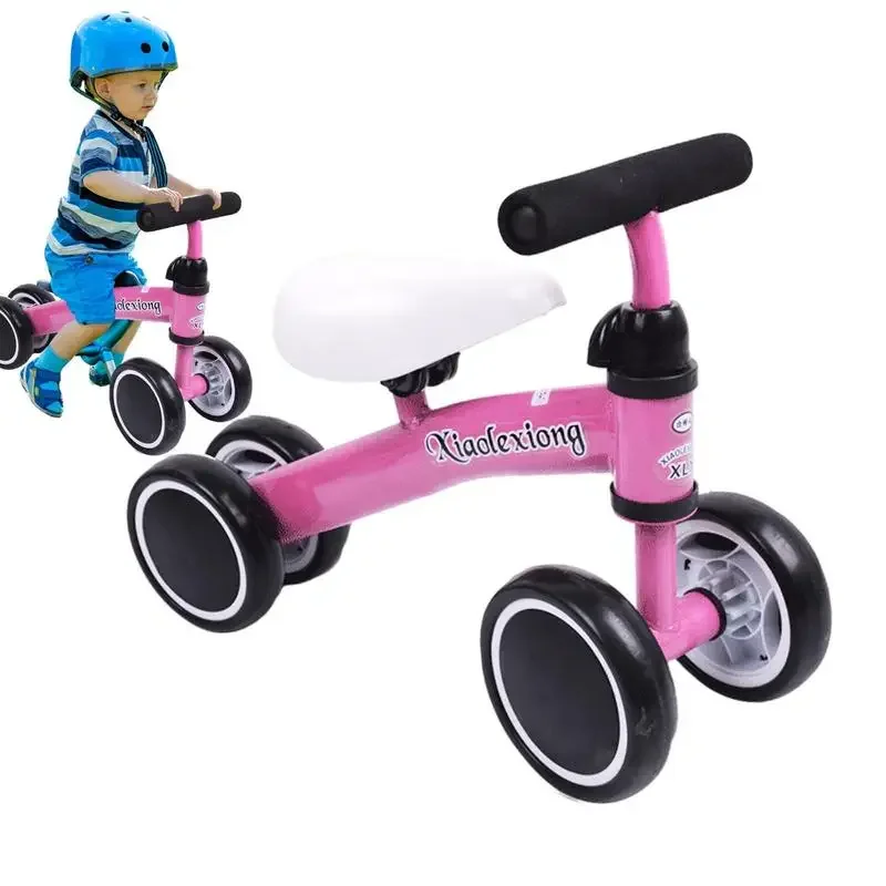 Baby Balance Bike Toys Non-Pedal 4 Wheels Baby Walker Riding Toys for Toddlers Boys & Girls Lightweight Kids First Bike Gifts