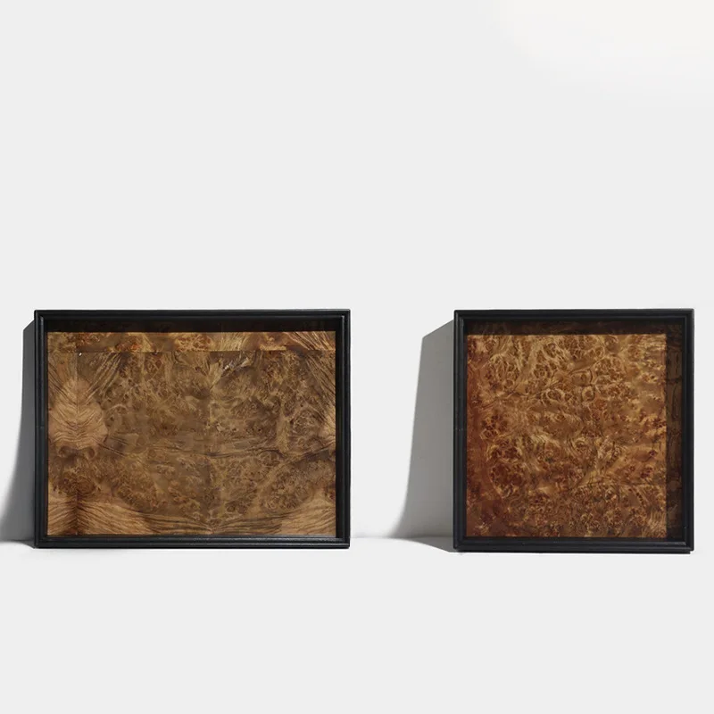 Leather fruit and veneer tray storage, soft decoration sales office, model room, bedroom cloakroom storage ornament