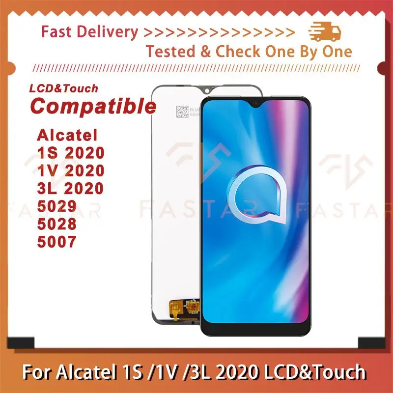 

6.22"Tested For Alcatel 1S 2020 1V 2020 3L 2020 5029Y 5028 5007 LCD Display Digitizer Assembly Replace Screen 1V2020 3L2020 lcd