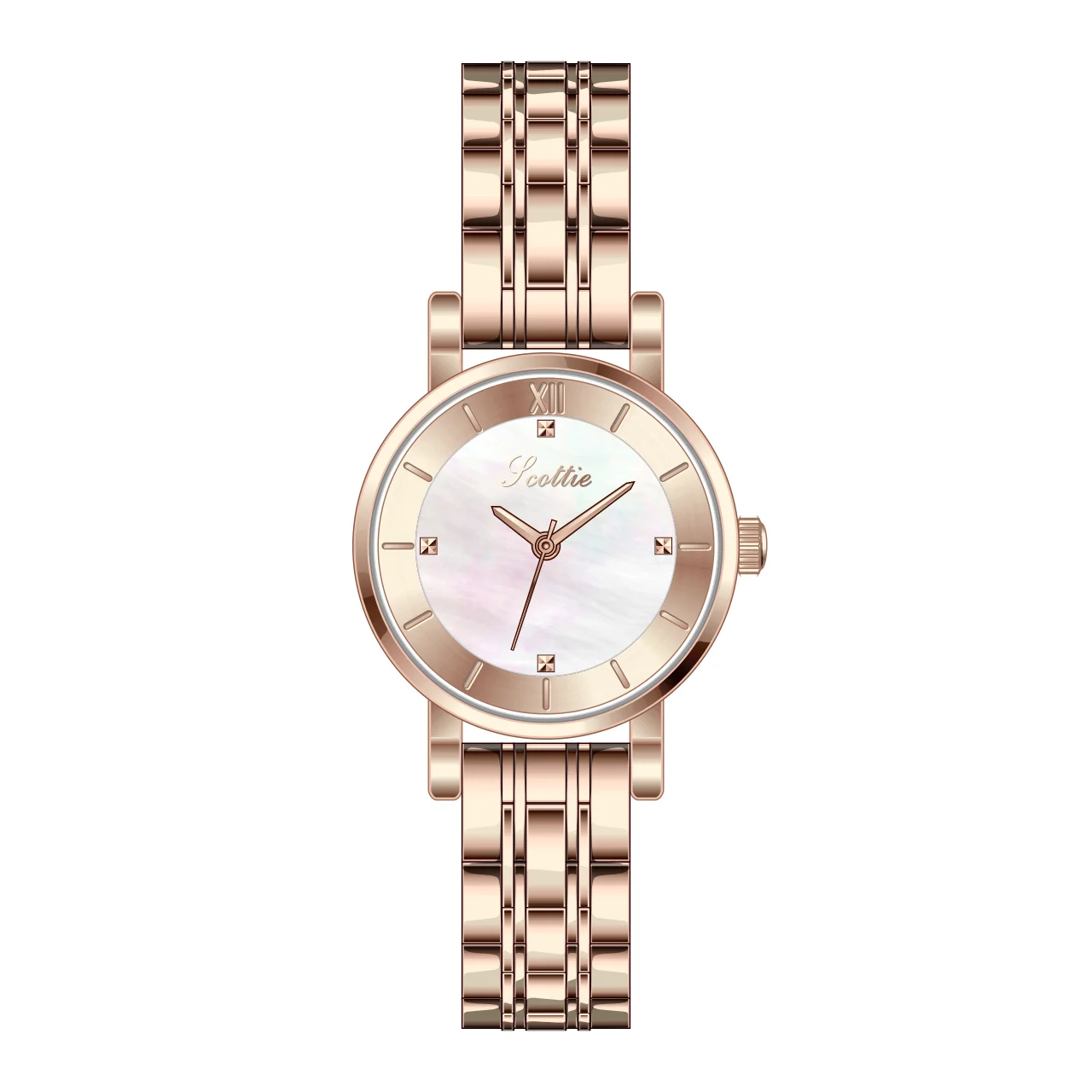 New Rose Gold Women Watch Top Brand Luxury Business Quartz Ladies Female Wrist Watch Gift Clock