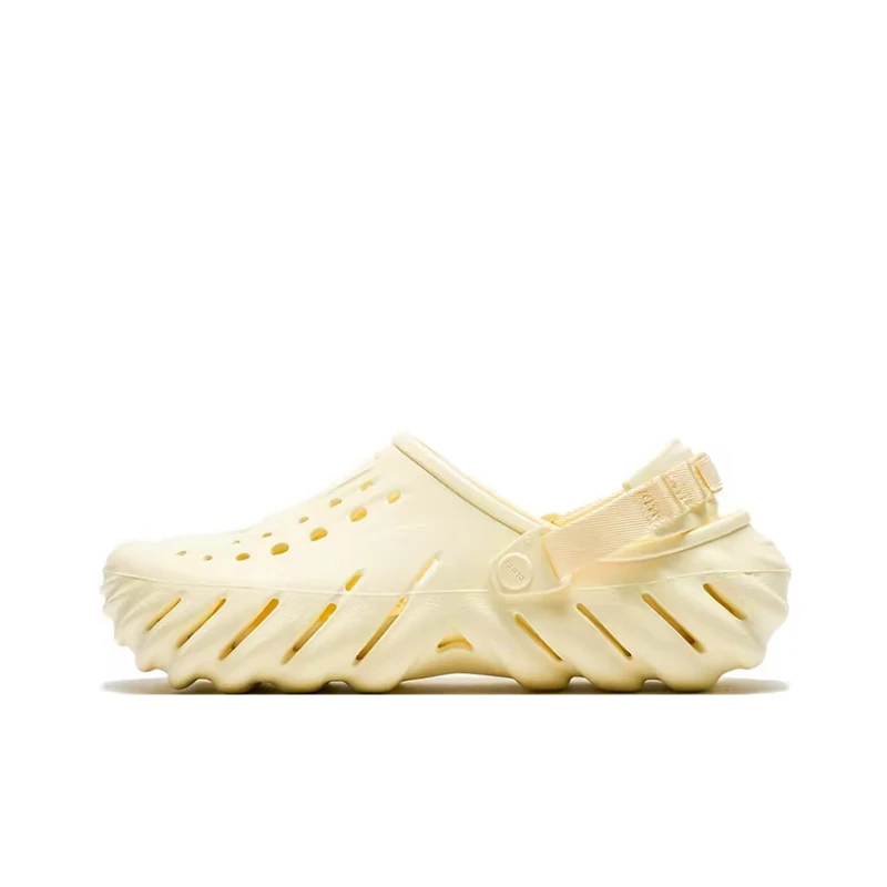 Crocs Echo Clog Unisex Cream White Street-Style Clogs  Trendy Soft Springy Design, Breathable & Casual 207937-76O