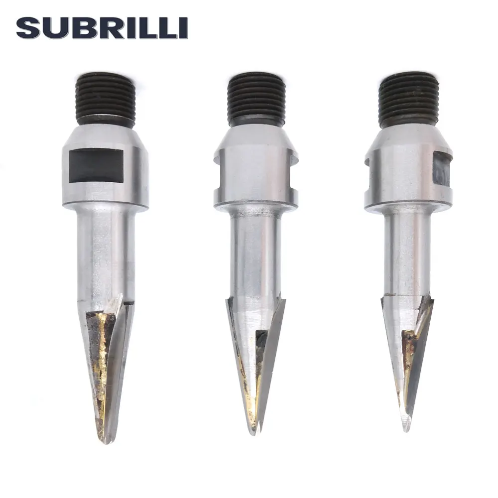 

SUBRILLI CNC Conic Mill V-Bit Router Bits Milling Cutter 1/2" Gas Shank 3/5/8mm CNC Engraving Tool For Stone