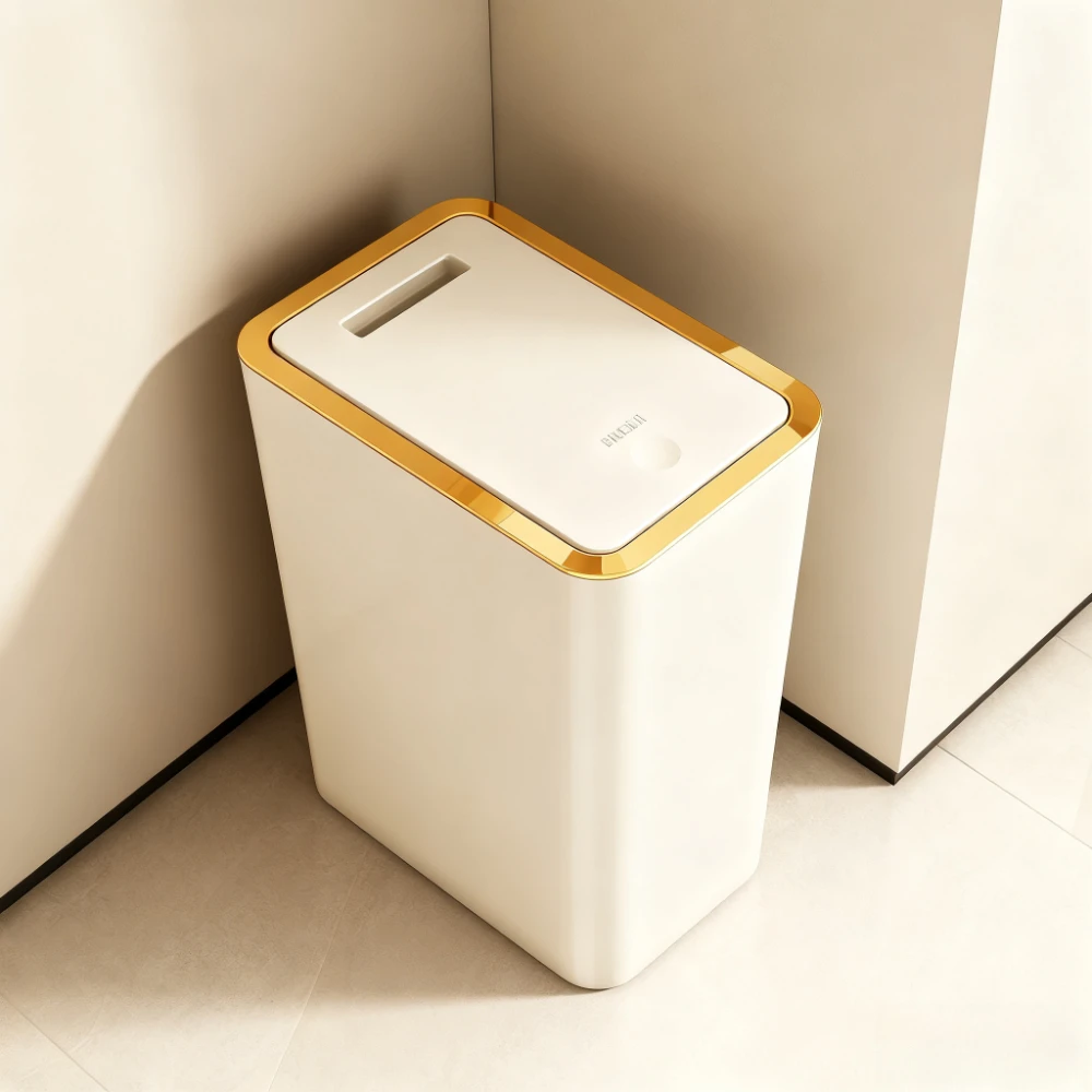 Popular10-liter pet-resistant space-saving trash can odor-proof durable plastic box suitable for bathroom and kitchen leak-proof
