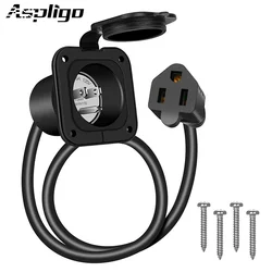 Aspligo 15A 125V RV presa di corrente Set porta AC presa di corrente usa adatta per Camper auto barca Caravan presa cavo di prolunga