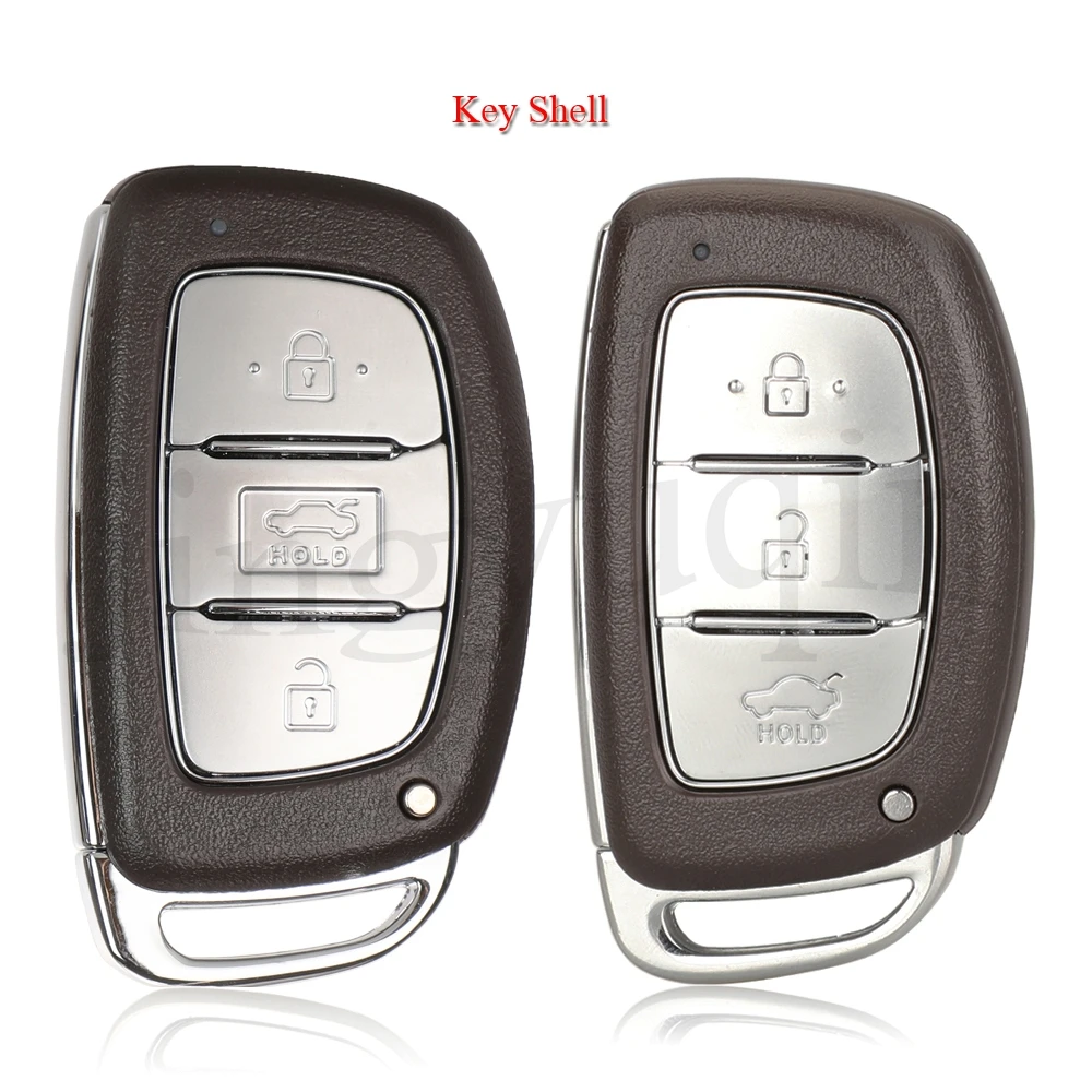 

jingyuqin Key Shell For Hyundai Creta Mistra Elantra Verna Tucson IX25 IX35 3Buttons Remote Car Key Case Cover With Uncut Blade