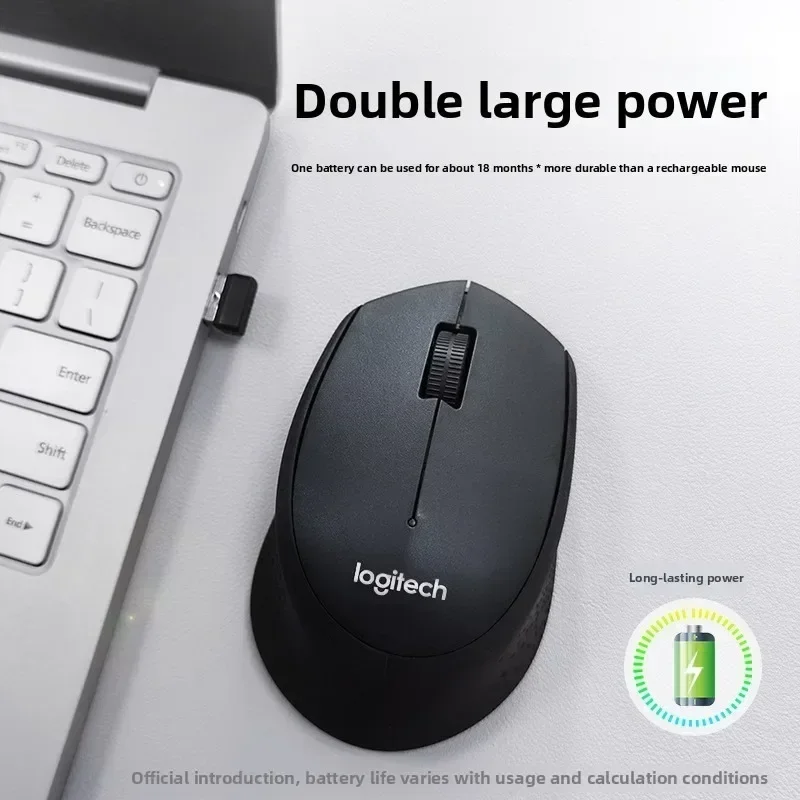 الماوس اللاسلكي Logitech M331 مناسب لأجهزة الكمبيوتر المحمولة وأجهزة الكمبيوتر المكتبية والمكاتب والاستخدام المنزلي، وهو محمول وموفر للطاقة.