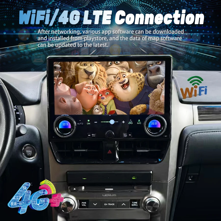 12.5 بوصة راديو السيارة الجديد أندرويد لكزس GX400 Gx460 2015 2010-2019 CarPlay نظام تحديد المواقع ستيريو سيارة الوسائط المتعددة مشغل فيديو رئيس وحدة