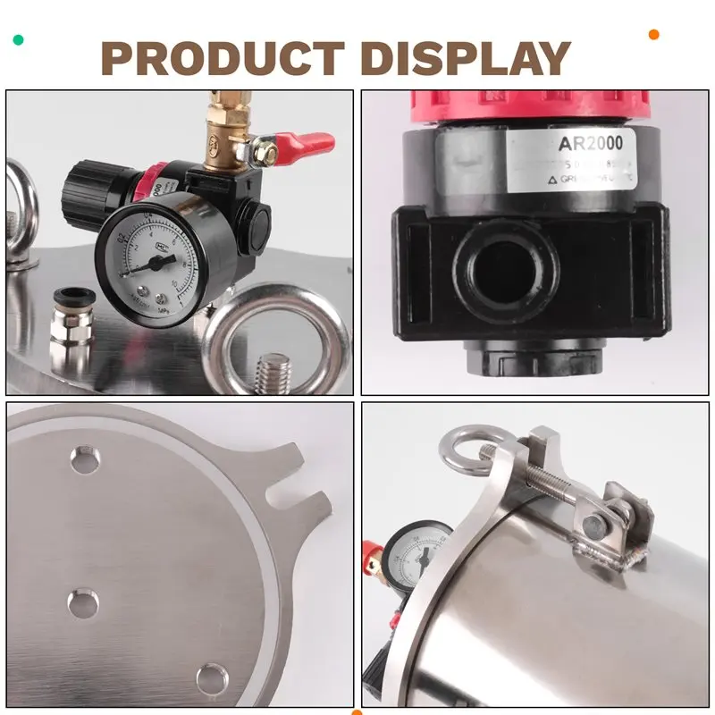 Dispensing Valve 304 Stainless Steel Pressure Tank Dispenser Quality Dispenser Pressure Barrel Fluid Dispensing Storage Bucket