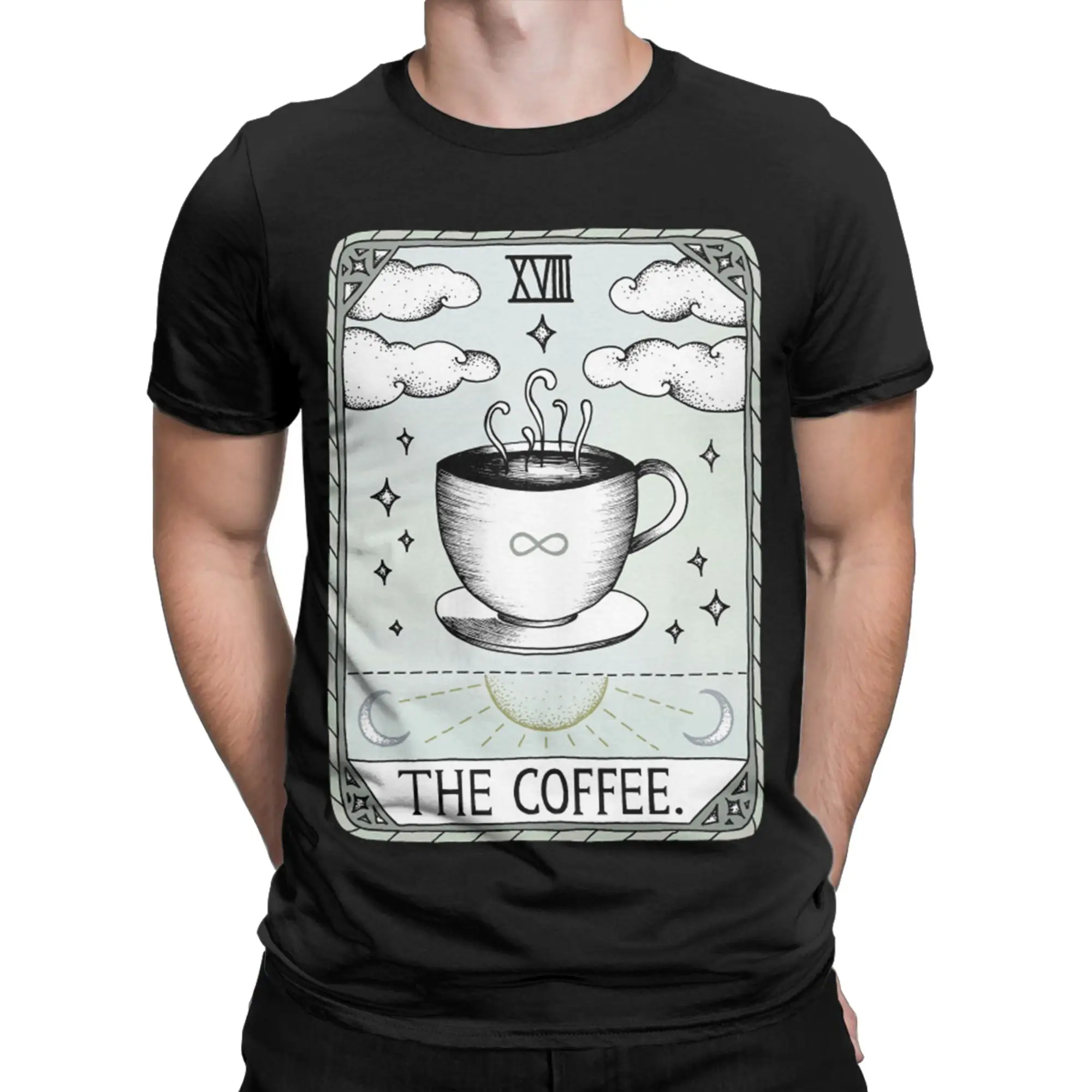 The Coffee T-Shirt Men Women Tarot Divination Occult Card Magic Witch Leisure Pure Cotton Tee Shirt T Shirt Plus Size Tops