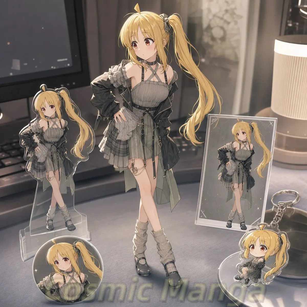 Game Japanese Ijichi Nijika Bocchi The Rock! Cosplay Acrylic Stand Model Desk Decor Postcard Badge Pendant Set Halloween Gift