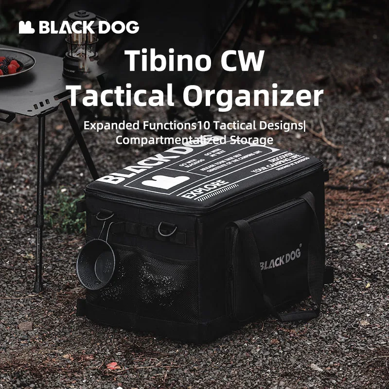 Black Dog Outdoor Camping Storage Bag Large Capacity Collapsible Storage Bag Gas Canisters Picnic Cooking Utensils Bag