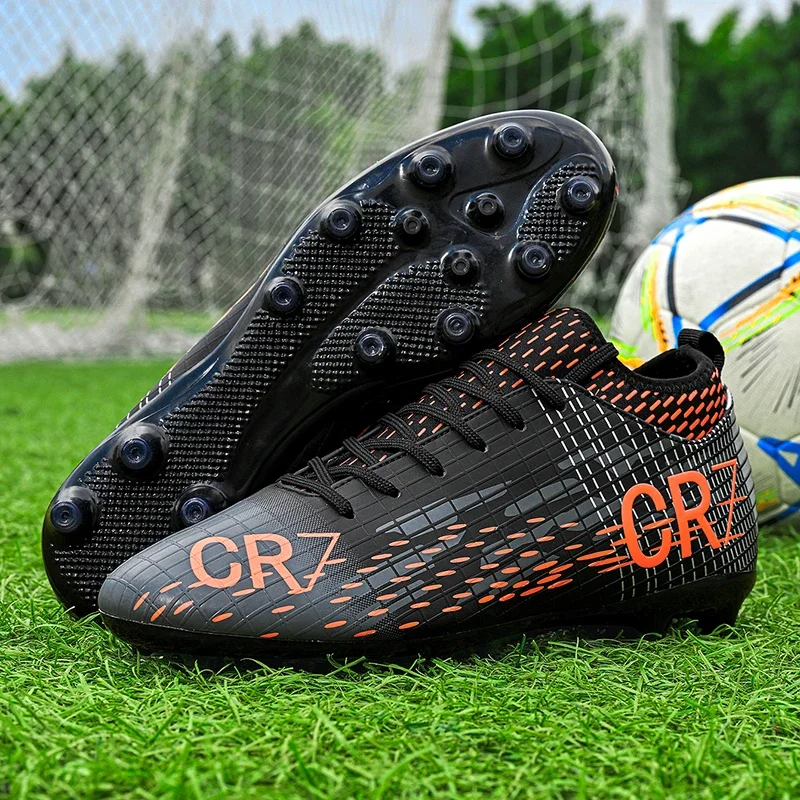 New Men Outdoor Football Boots Training Soccer Shoes Long Spikes Adult Kids Sport Footwear Sneakers Non Slip Training Unisex
