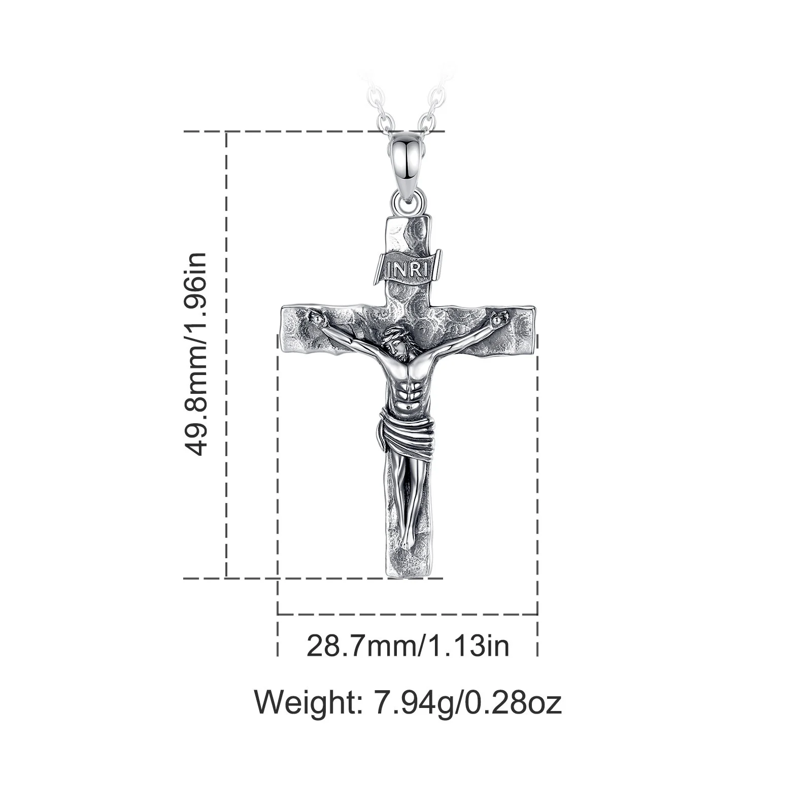 يودورا الصليب الصليب قلادة 925 فضة مطلي 18K الذهب يسوع تميمة قلادة الروحية مجوهرات هدية للرجال والنساء #2