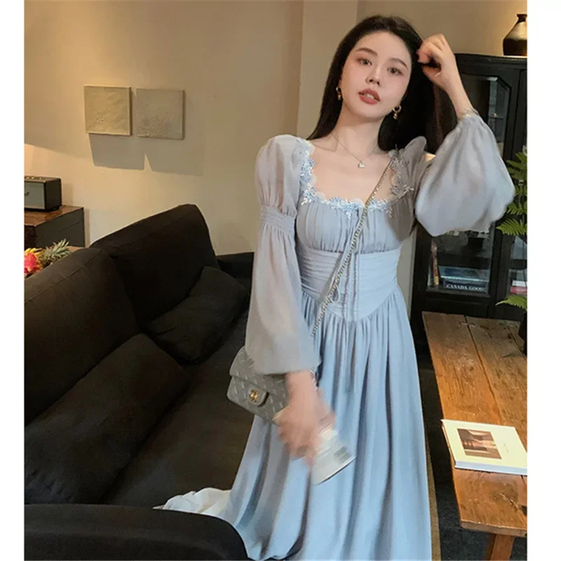 Women Fashion Elegant Casual Solid Party Dress Vintage Chic A-Line Birthday Prom Vestidos Female Clothes Robe Mujers New Summer