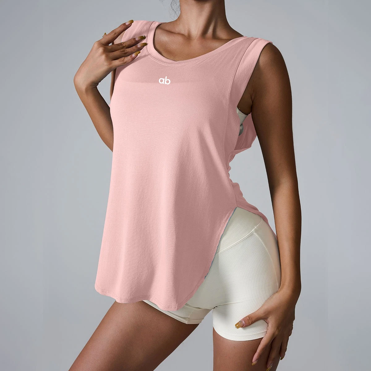 Women's Quick Dry Sleeveless Yoga Vest Loose Pullover Sports Blouse for Fitness Running Workout Athletic Gym Yoga Top image 3