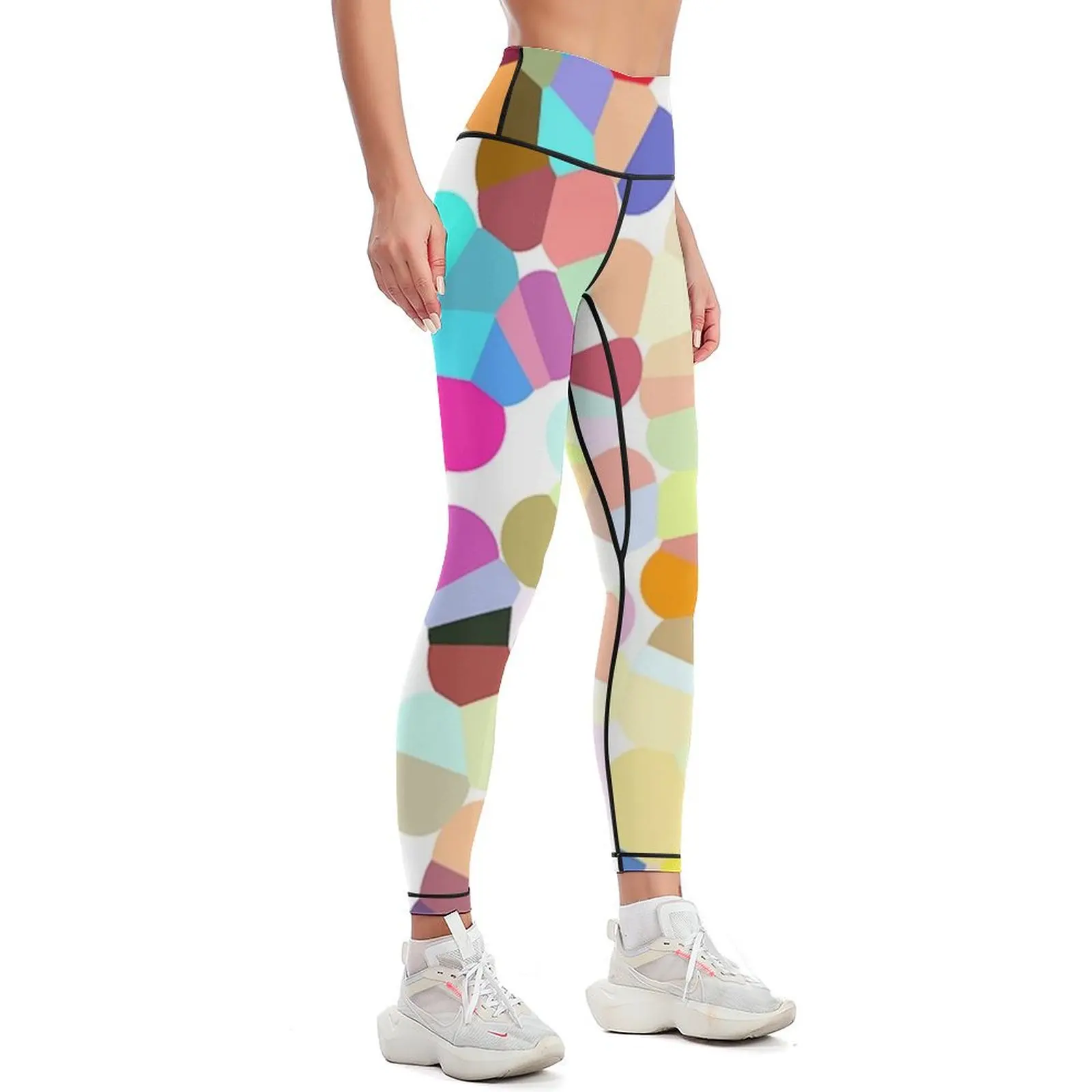 Multi coloured,splash of colour, bright and cheerful all over pattern Leggings Women's sports pants trousers Womens Leggings