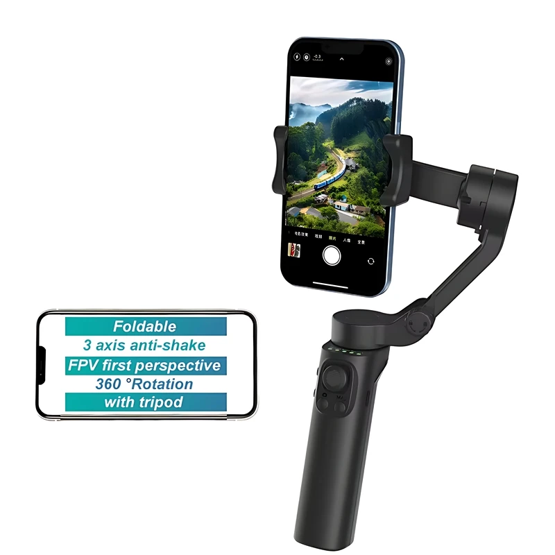 NEW 2025 F5 Plus 3-Axis Foldable Handheld Gimbal Smartphone Stabilizer -Shake Cellphone Video Recorder Vlog Mobile Selfie Ca