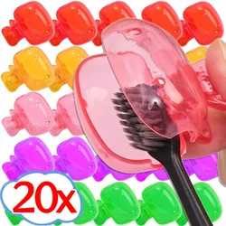 20/1PCS Toothbrush Head Cover Clips Portable Plastic Toothbrush Dustproof Protector Covers for Travel Camping Bathroom Accessory