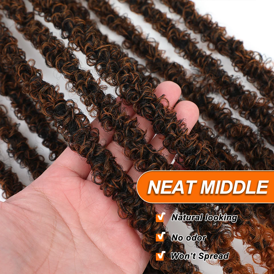 Estensioni dei capelli all'uncinetto da 36 pollici Farfalla sintetica Locs Estensioni dei capelli afro Intrecciatura all'uncinetto Dread Locks per le donne africane