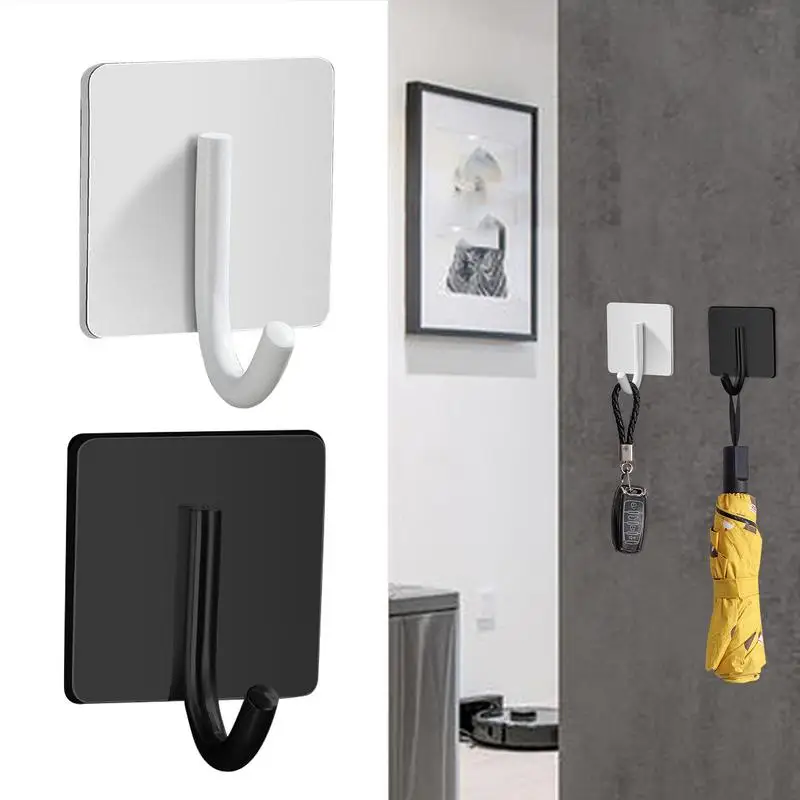 1pcs Strong Adhesive Wall Hook Hanging Coat Rack Clothes Hanger Shower Robe Hook Kitchen Bathroom Towel Hooks storage Holder