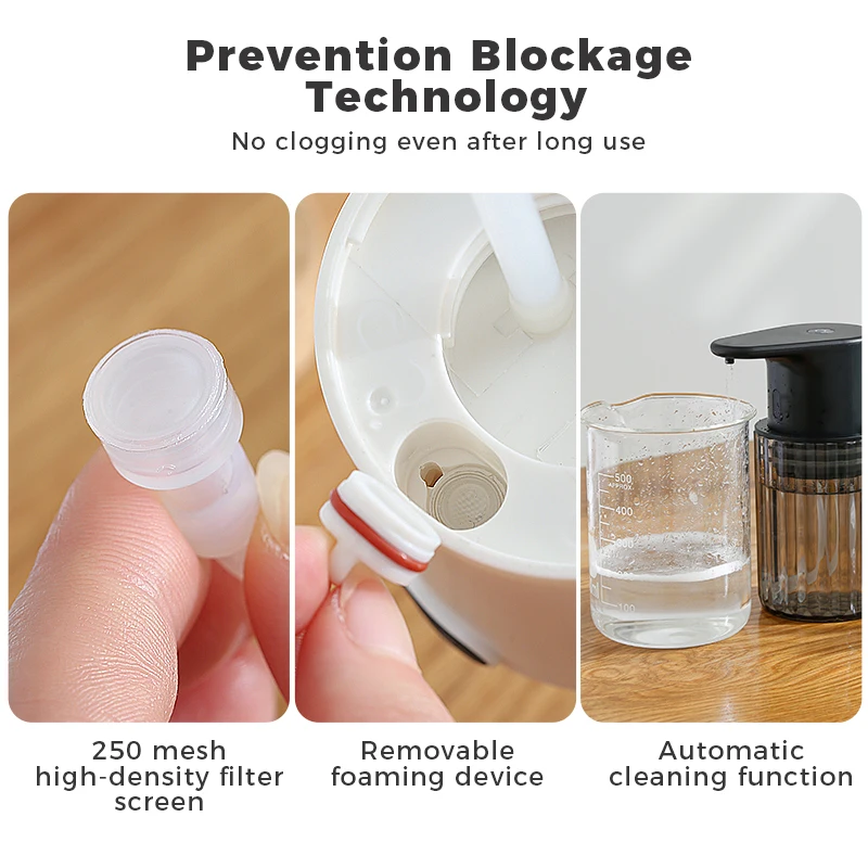 Automatic Foam Soap Dispenser Touchless Rechargeable Electric 3 Levels Adjustable Hand Sanitizer Dispenser for Kitchen and Bathroom image 5