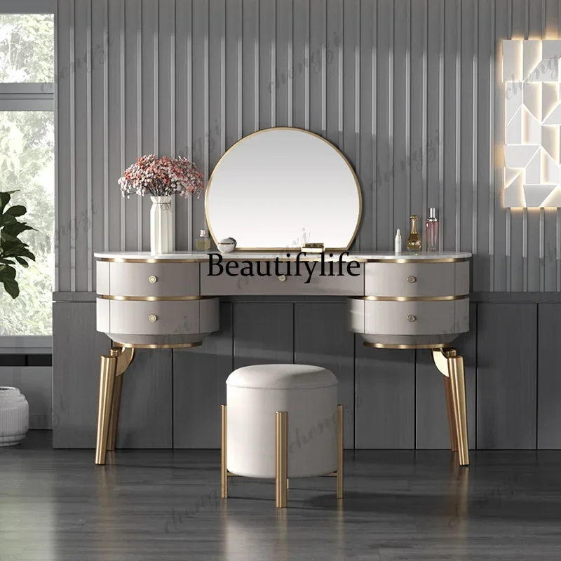 132 Modern Simple Dressing Table Storage Luxury Clothing Drawers Dressing Table Mirror Clearance Postazione Makeup Furniture Bed