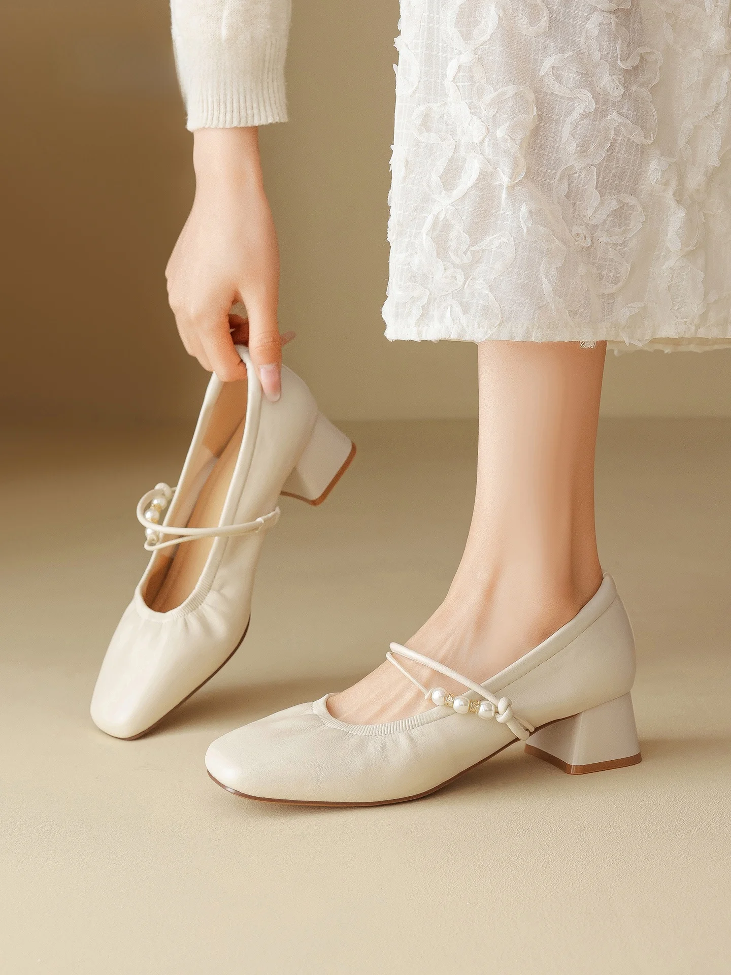 agsdon-mary-janes-ballet-high-heels-flat-head-women's-oes-spring-2026-new-sle-sweet-sle-faion-single-oes