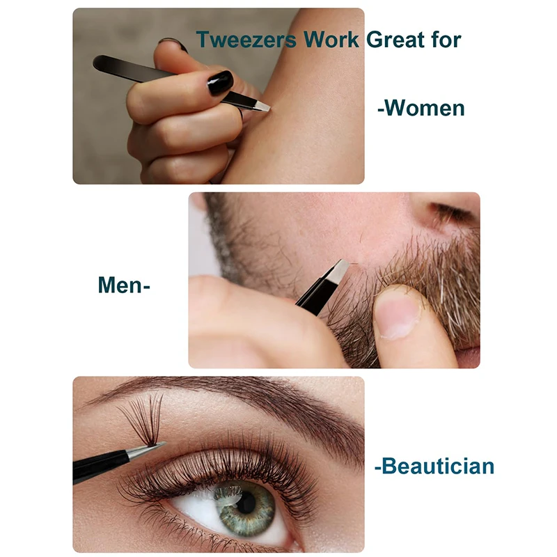 20X (200R) Vergrößerungsspiegel- und Augenbrauenpinzetten-Set, 8,9 cm (3,5 Zoll) Reiseset mit zwei Saugnäpfen