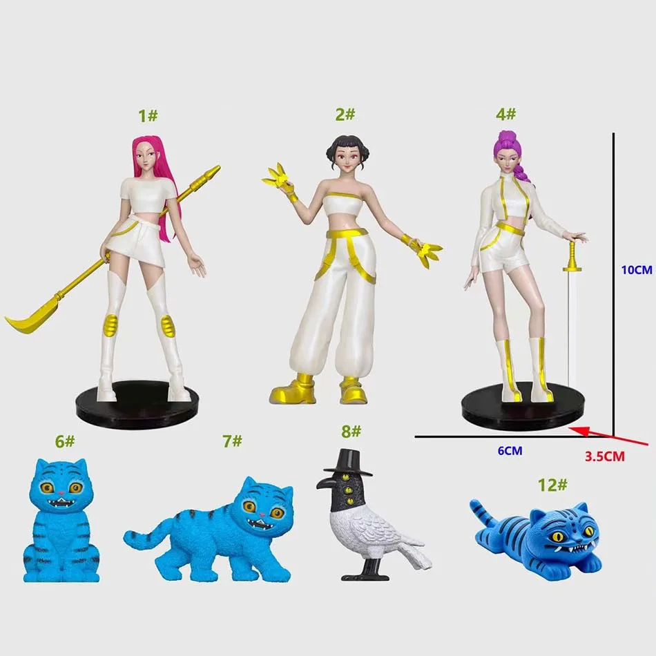 Kpop شيطان الصيادين أنيمي الشكل اللعب لطيف بولي كلوريد الفينيل المنقولة المفاصل عمل نموذج لجسم دمى الاطفال عيد ميلاد الديكور لعبة الهدايا #3