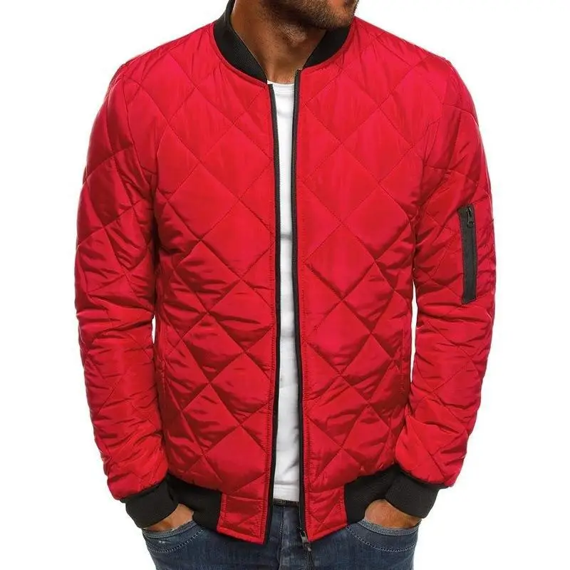 Chaqueta de manga larga con cuello levantado para hombre, abrigo informal holgado de algodón puro grueso con cremallera, Color sólido, a la moda, novedad de invierno, 2023