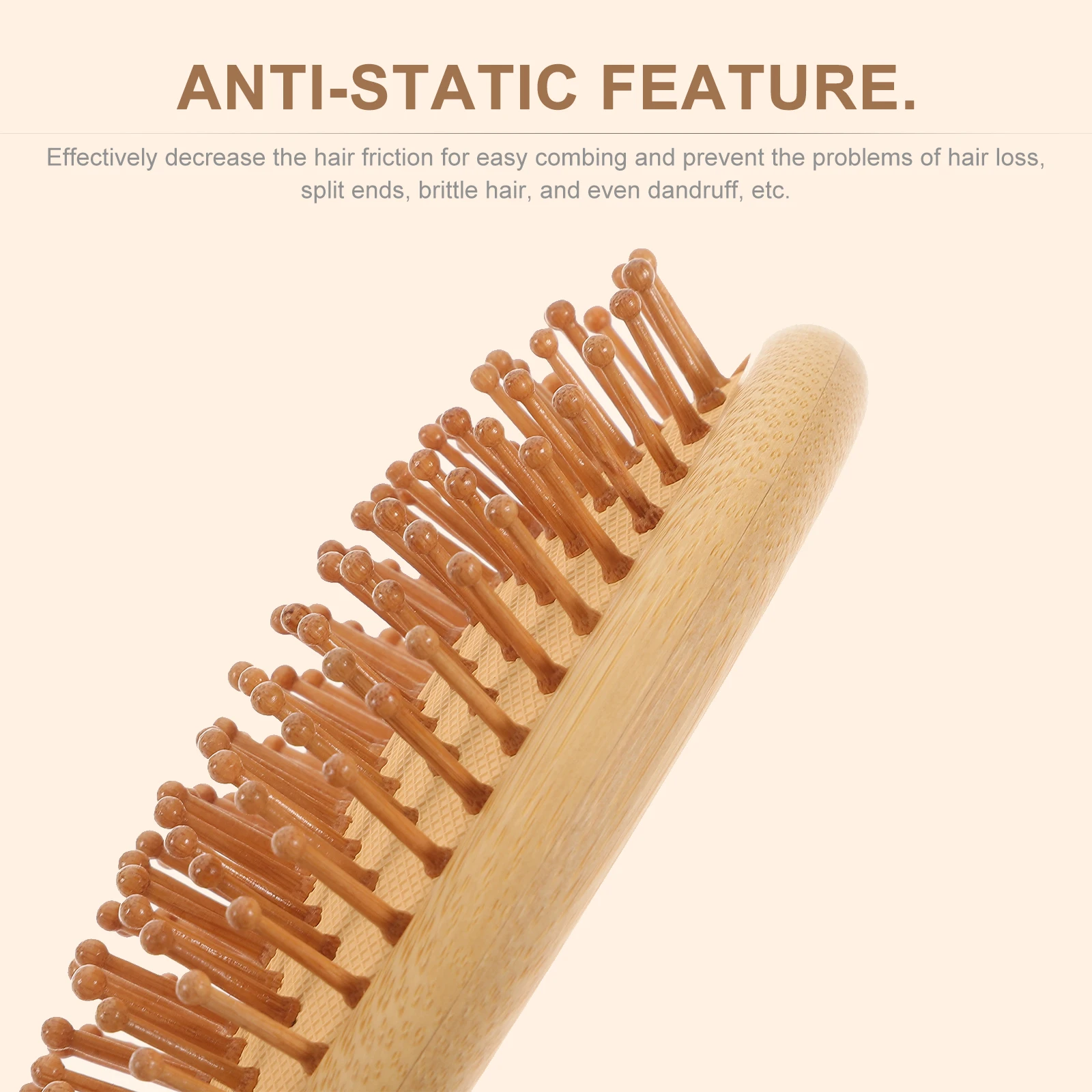 

3 шт. бамбуковая массажная расческа для кожи головы, антистатический инструмент для ухода за волосами для распутывания кровообращения, расслабляющего облегчения головной боли