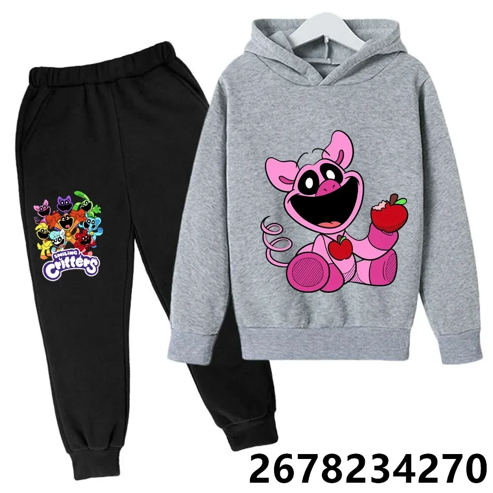 Smiling Critters Catnap Kids Boy Girl Hoodies Pants Suit Cartoon Smiling Critters Dogday Print Children\'s Clothing Sweatshirts