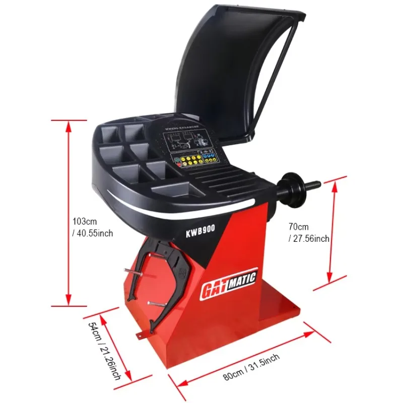KWB900 Wheel Balancing Machine Automatic D Data 1g Precision Graphic Digital Display 1000mm Max Wheel Diameter Workshop