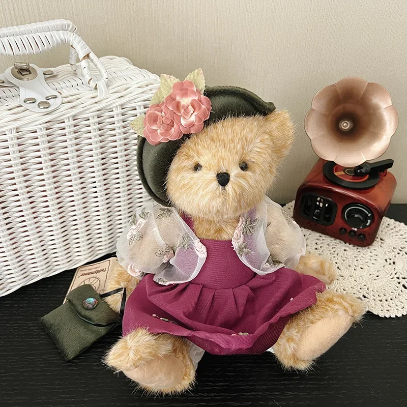 Ours en peluche mobile avec robe, jouets en peluche mignons, cadeau d'anniversaire, cadeau de Noël, nouveau, haute qualité