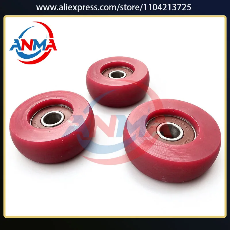 3Pieces Offset Printing Machine Spare Parts Man Roland 700 600 R900 Feeder Rubber Press Wheel Paper Delivery Roller With Bearing