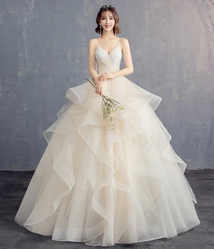 Maßgeschneiderte Brautkleider Neues Hochzeitskleid für die Braut Plus Size Hochzeitskleid Vestido Da Noiva Lace Up