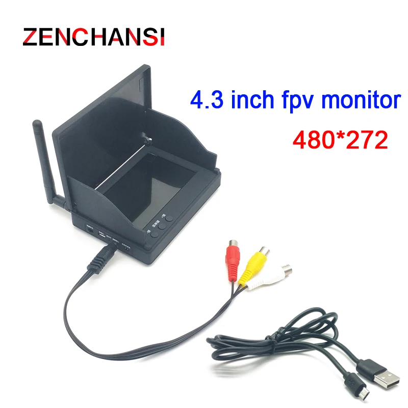 5.8G 48CH 4.3 Inch LCD 480x272 16:9 NTSC/PAL Auto Search FPV Monitor Build-in Battery For RC Multicopter FPV Drone Part