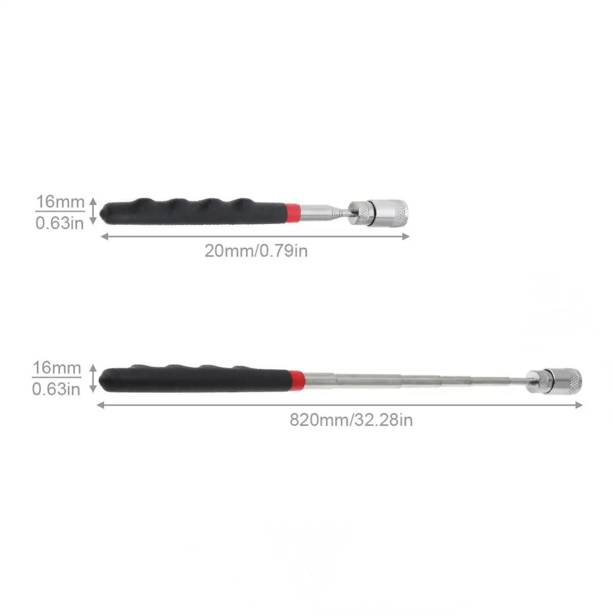 Imagem -06 - Magnético Telescópica Pick up Ferramenta Led Luz Flexível Mola Ímã Captador Ferramenta Grabber para Lixo Pegar Extensão do Braço