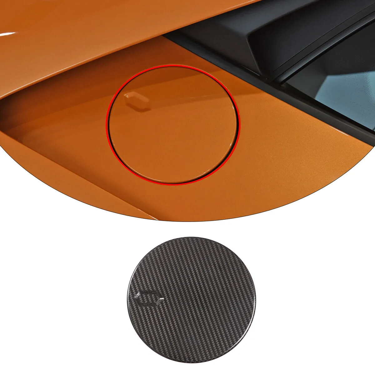 

1PCS Real Carbon Fiber Fuel Tank Cover For Lamborghini Huracan 2014-2021 Exterior Gas Tank Decorative Trim Accessories