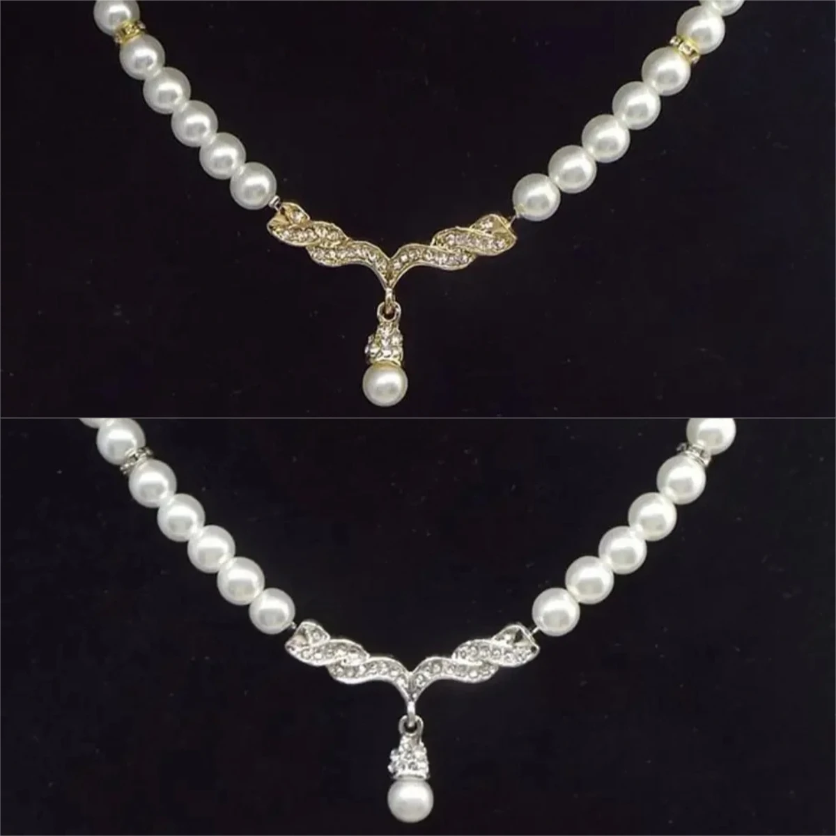 قلادة أنيقة للنساء مجوهرات من اللؤلؤ الصناعي لحفلات الزفاف مصنوعة من خليط معدني هدايا الحفلات وقلادة تزيين Collares Para Mujer Ж Rolle이