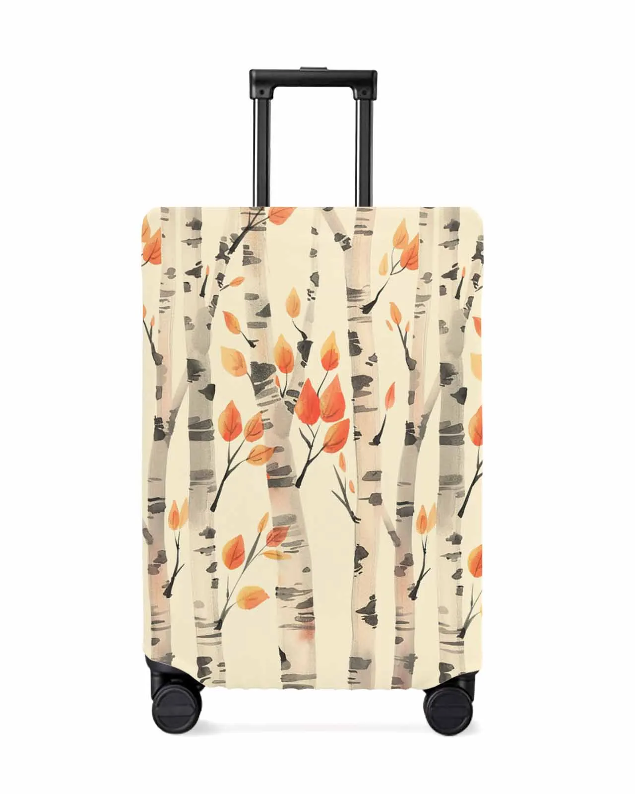 

Hand Drawn Watercolor Lines On Tree Leaves Stretch Suitcase Protector Baggage Dust Case Cover For 18-32 Inch Travel