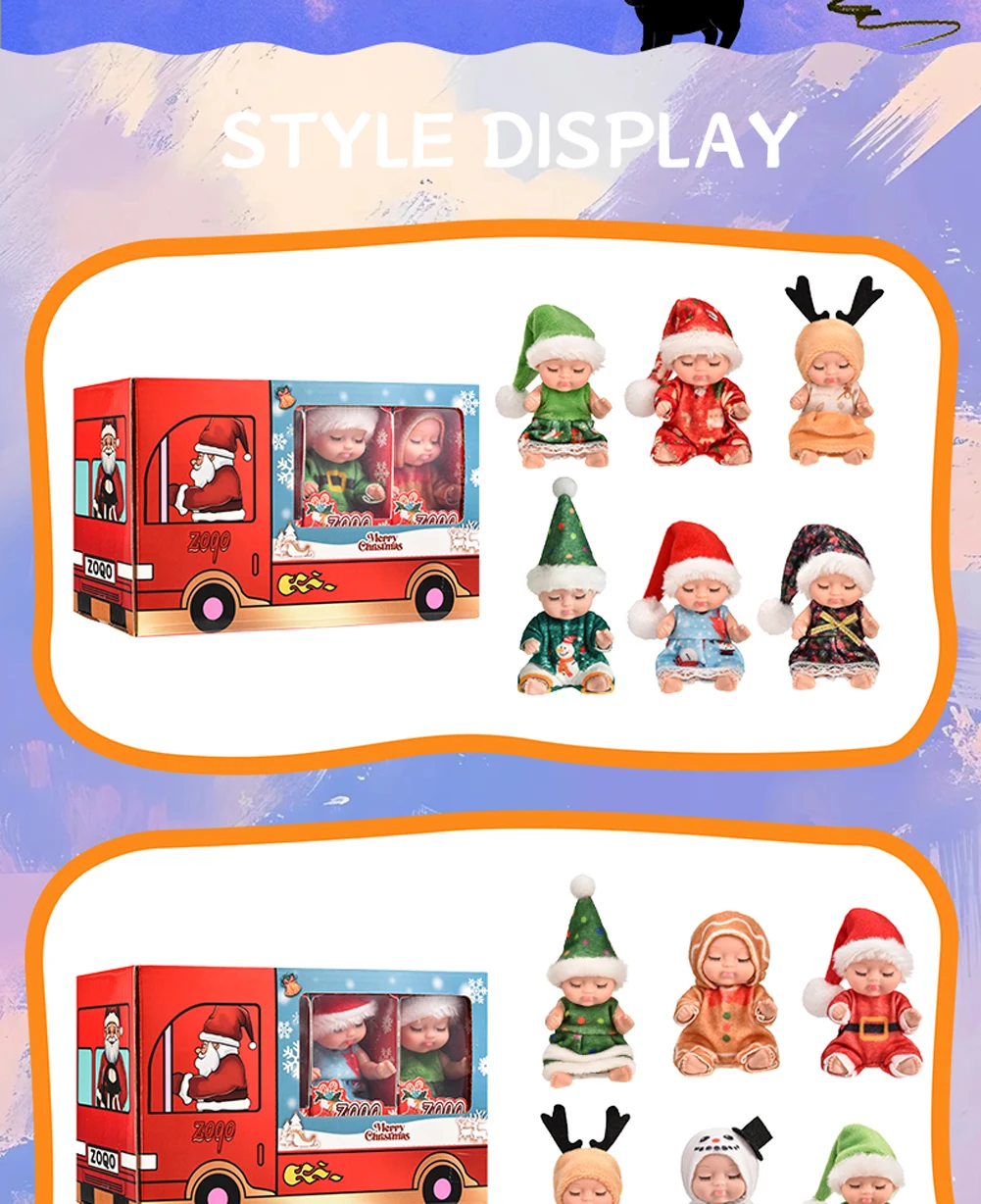 12-teiliges Weihnachts-Reborn-Puppen-Set, Simulations-Prinzessinnen-Puppen, Niedliches Schlafendes Baby mit Kleidung und Zubehör, Weihnachtsgeschenk – Detail 2