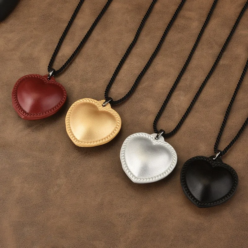 

A vintage leather sweater necklace, a popular brown heart-shaped necklace, and a fashionable clothing necklace